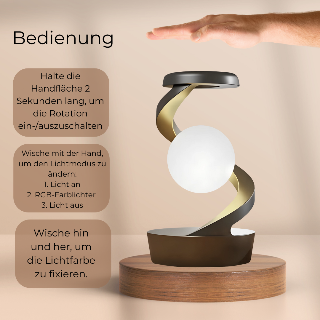 LUMASPIN - Magische Designleuchte mit eingebauter Ladevorrichtung
